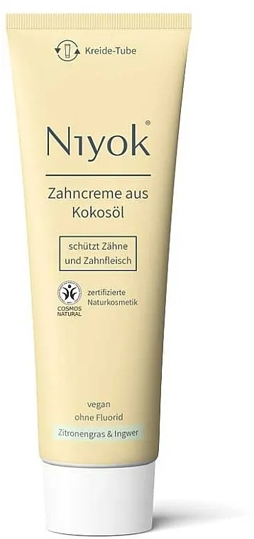 Niyok Organic Coconut Oil Peppermint &amp; Lemon Toothpaste Pasta za zube s kokosovim uljem "Limunska trava i đumbir"