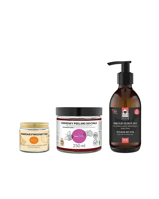 Nova Kosmetyki (b/scrub/250ml + b/lot/250ml + candle/120ml) Set „Zimski ritual“