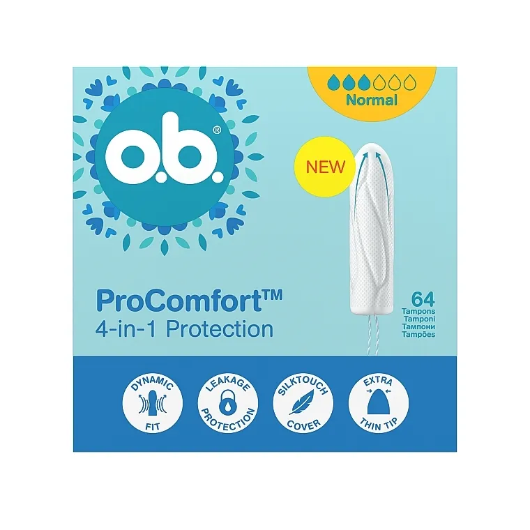 O.b. ProComfort Normal 4-in-1 Protection Tampons Tamponi, 64 kom