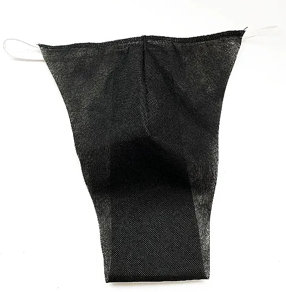 Odnorazka Disposable Panty For Spa, Spray Tan, Solarium, Lazer And Cosmetological Procedure, S - Xl, For All Body Shapes, Black Ženske jednokratne tanga gaćice za spa tretmane