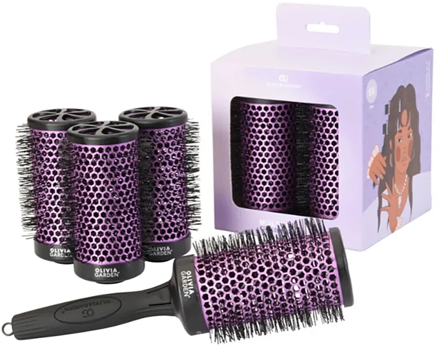 Olivia Garden Multibrush Curlers Kit 55 (multibrush/4pcs + handle) Set četki za stilizovanje kose d 55 mm