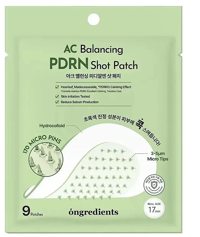 Ongredients AC Balancing PDRN Shot Patch Flasteri za akne