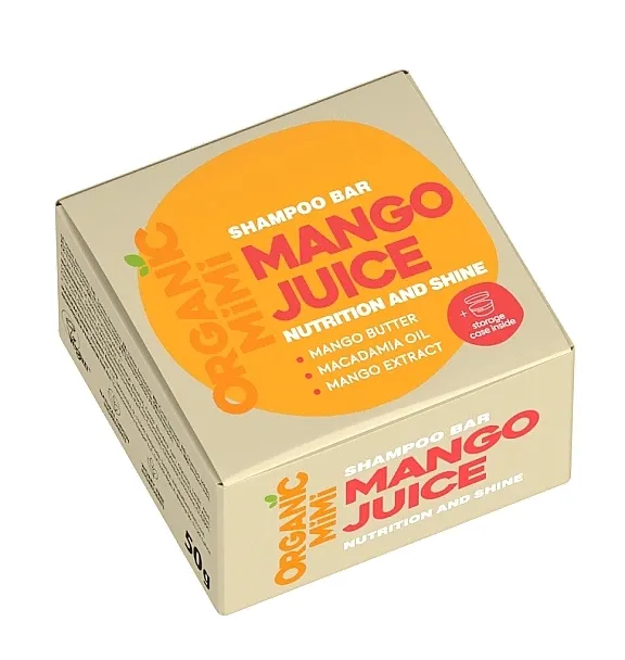 Organic Mimi Mango Juice Nutrition And Shine Shampoo Bar Šampon u čvrstom obliku „Nega i sjaj” sa sokom od manga
