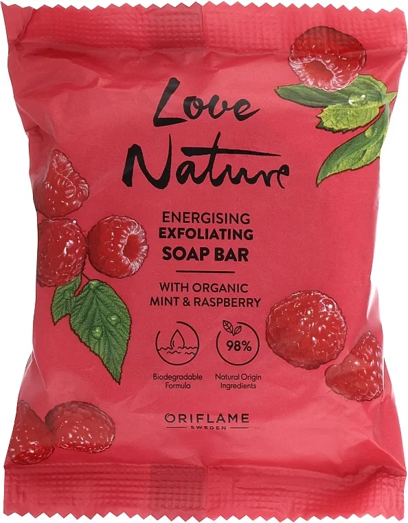 Oriflame Love Nature Energising Exfoliating Soap Bar Piling sapun "Menta i malina"