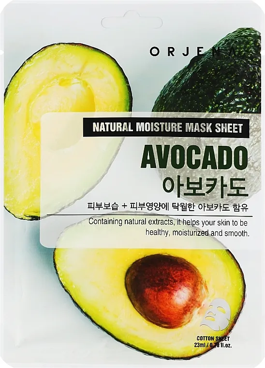 Orjena Natural Moisture Avocado Mask Sheet Sheet maska ​​za lice s ekstraktom avokada