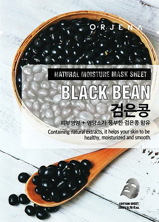 Orjena Natural Moisture Mask Sheet Black Bean Sheet maska ​​s ekstraktom crnog graha s hidratantnim učinkom