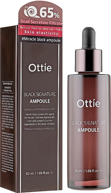 Ottie Black Signature Ampoule Ampul serum protiv bora sa 65% filtratom puževe sluzi