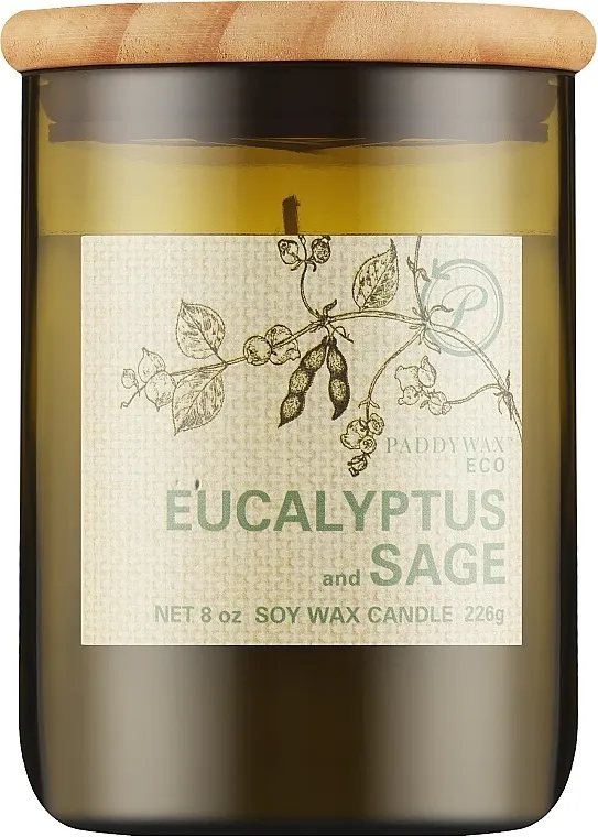Paddywax Eco Green Recycled Glass Candle Eucalyptus + Sage Mirisna sveća "Paddywax Eco Green Recycled Glass Candle Eucalyptus + Sage"