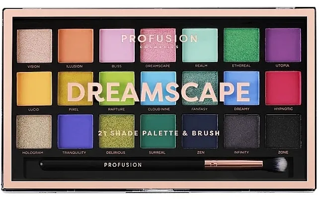 Paleta senki za oči Profusion Cosmetics Dreamscape 21 Shade Eyeshadow Palette &amp; Brush