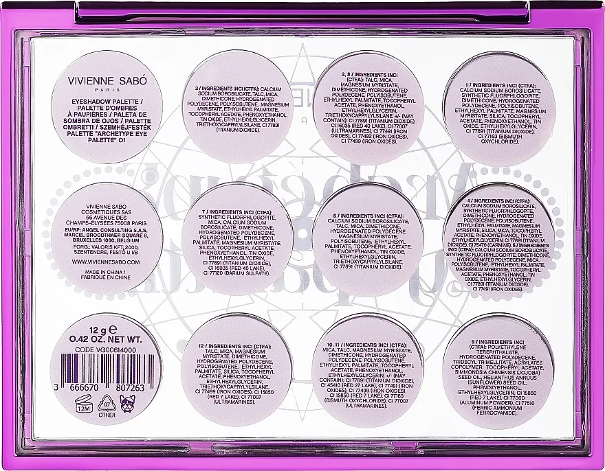 Paleta senki za oči Vivienne Sabo Archetype Eye Palette