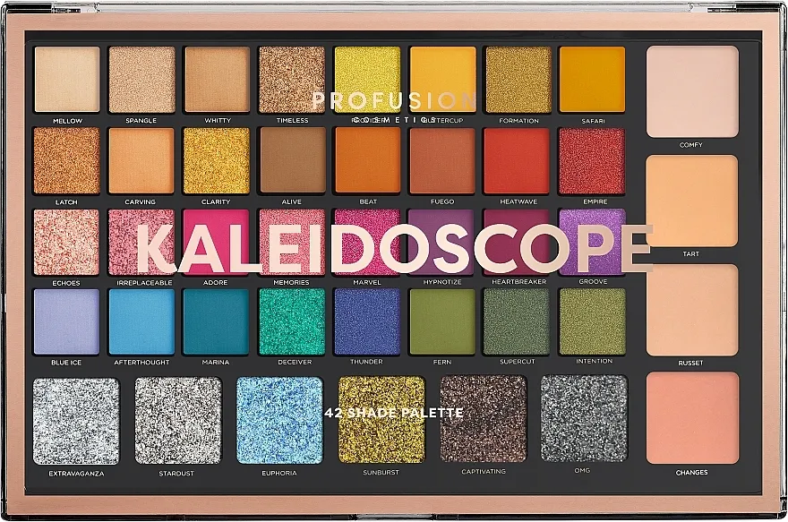 Paleta sjenila za oči Profusion Cosmetics Kaleidoscope 42 Shade Eyeshadow Palette