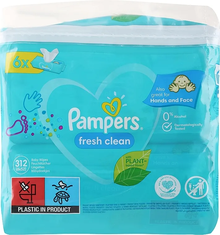 Pampers Dječje vlažne maramice "Fresh Clean", 6x52 kom