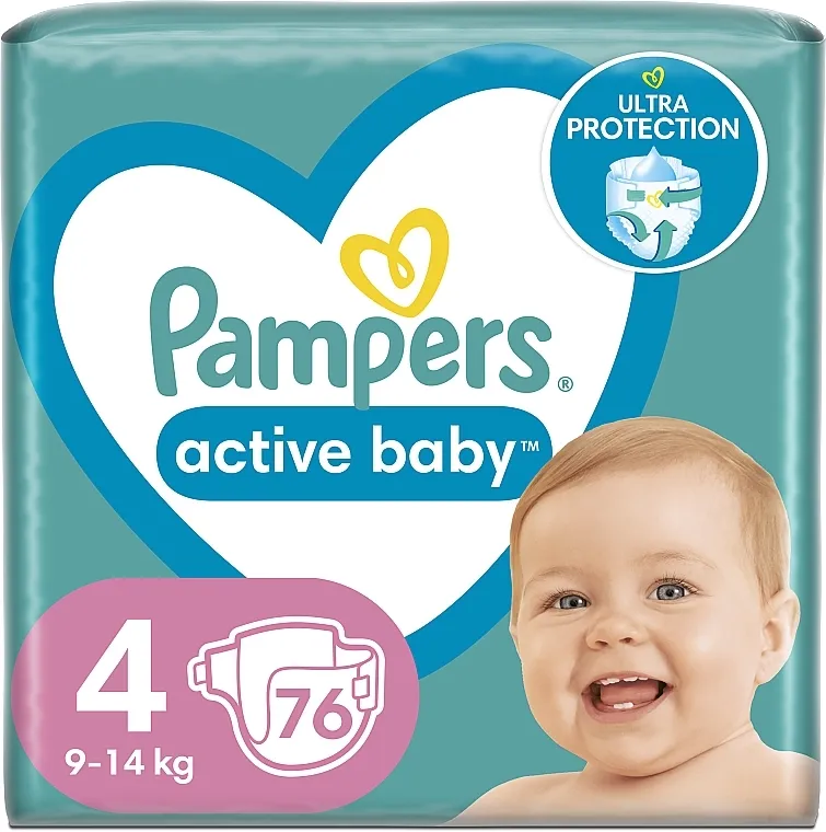 Pampers Pelene Active Baby 4 (9-14 kg), 76 kom