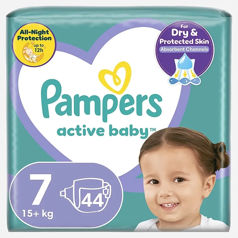 Pampers Pelene Active Baby 7 (15+ kg), 44 kom.