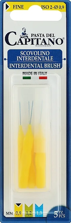 Pasta Del Capitano Interdental Brush Fine 0.9 mm Set interdentalnih četkica, žuta
