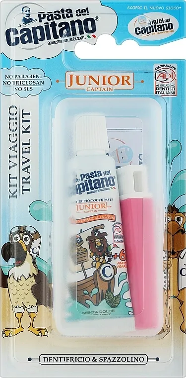 Pasta Del Capitano Junior Travel Kit 6+ Soft (toothpast/25ml + toothbrush/1pc) Set