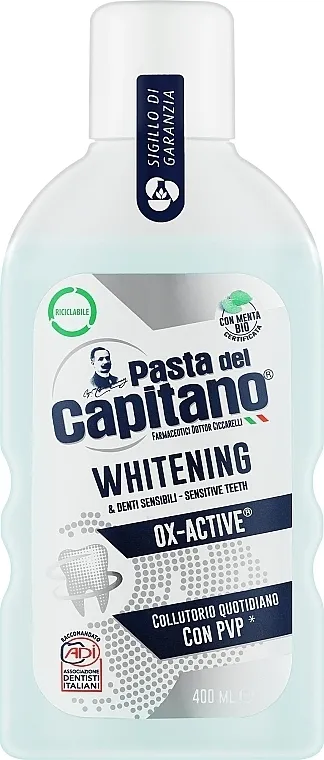 Pasta Del Capitano Whitening Mouthwash Vodica za ispiranje usta za izbjeljivanje zubi