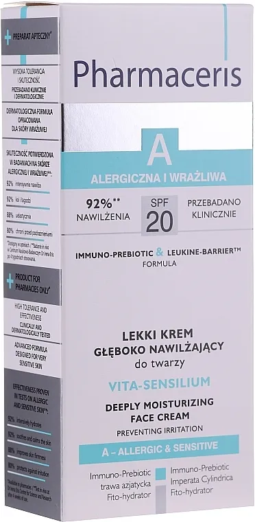 Pharmaceris A Vita Sensilium Deeply Moisturizing Cream Dubinska hidratantna krema za lice