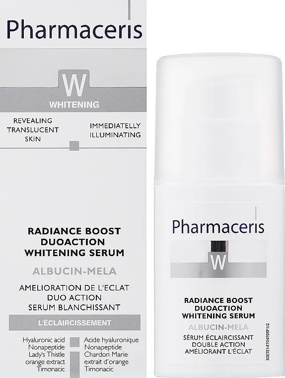 Pharmaceris W Radiance Boost Duoaction Whitening Serum Intenzivni serum za izbeljivanje lica