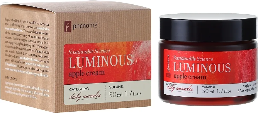 Phenome Sustainable Science Luminous Apple Cream Osvežavajuća dnevna krema