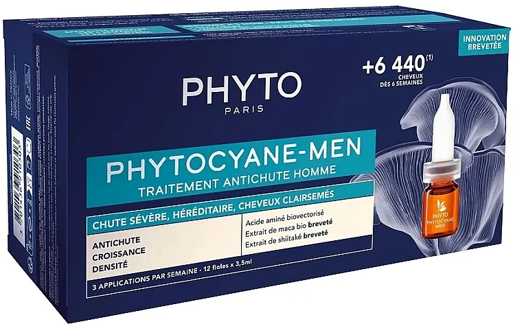 Phyto Phytocyane-Men (ampoules/12x3,5ml + shm/100ml) Set