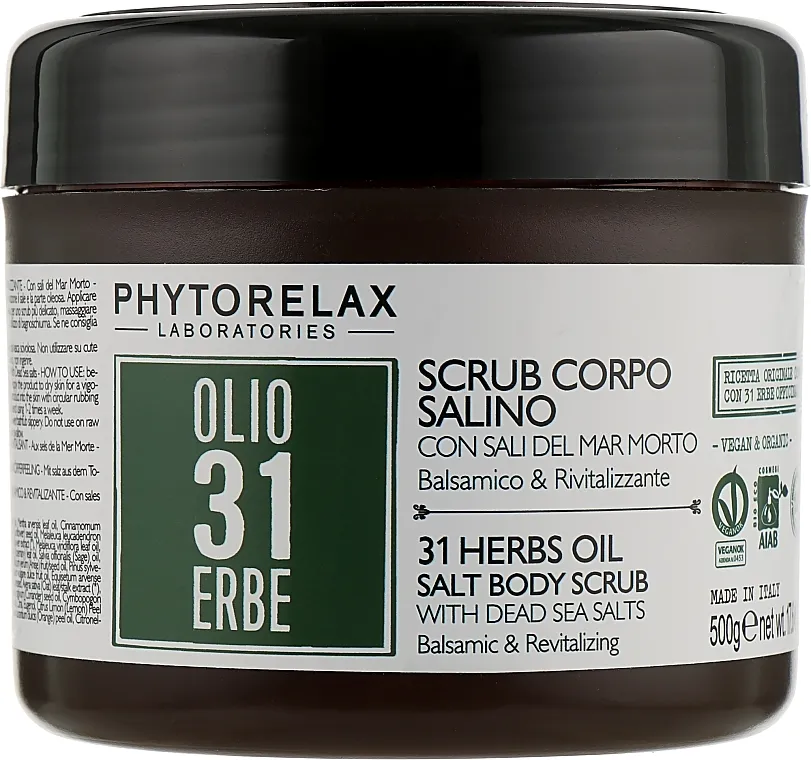 Phytorelax Laboratories 31 Herbs Oil Salt Body Scrub Opuštajući slani piling za tijelo