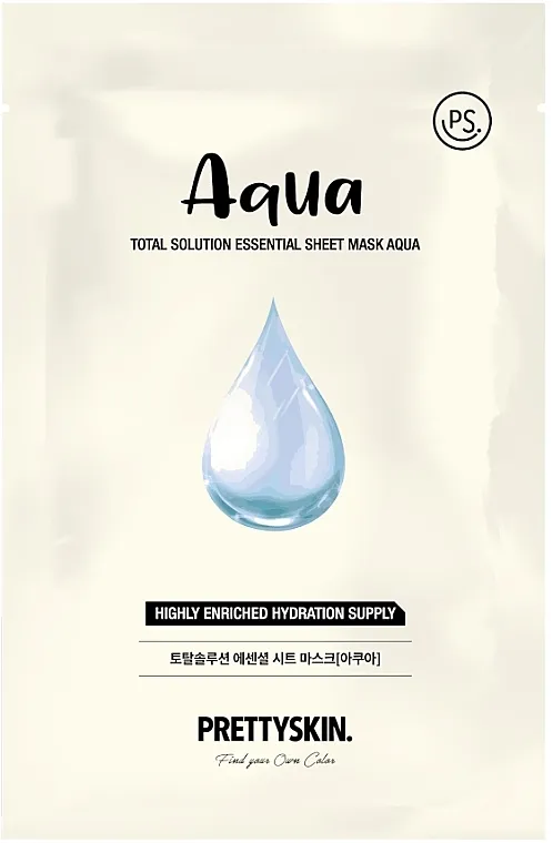 Prettyskin Total Solution Essential Sheet Mask #AQUA Hidrantna tkanina maska sa morskom vodom i natrijum hijaluronatom