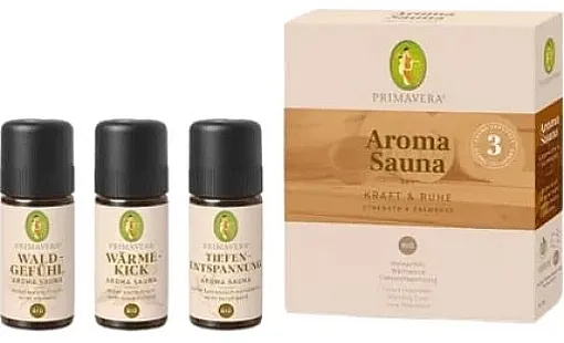 Primavera Organic Strength &amp; Calmness Aroma Sauna Set Set aroma ulja, 3 kom