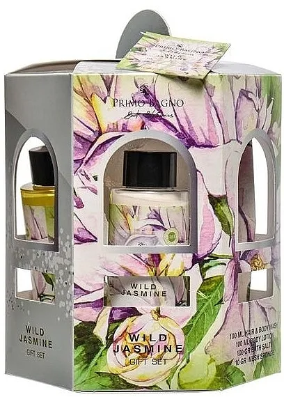 Primo Bagno Wild Jasmine (body/wash/100ml + b/lot/100ml + b/salts/100g + sponge/1pcs) Set