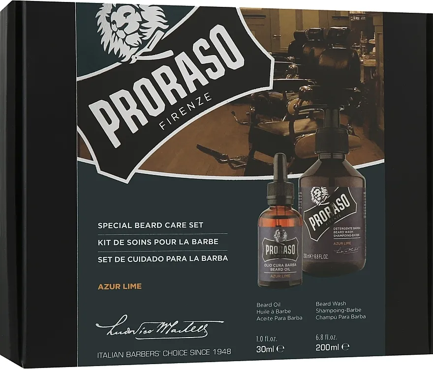 Proraso Azur Lime (shm/200ml + oil/30ml) Set za njegu brade