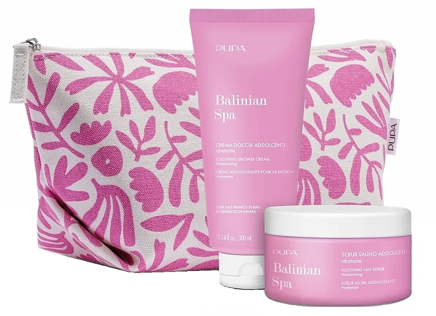 Pupa Balinian Spa (sh/cr/300ml + b/scrub/350g + bag) Set