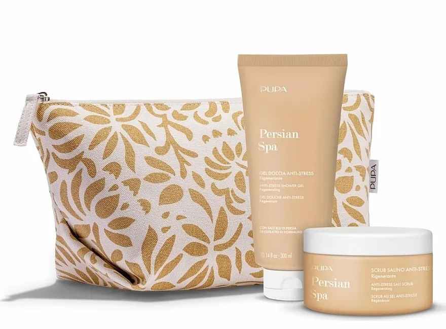 Pupa Persian Spa (sh/gel/300ml + b/scrub/350g + bag) Set