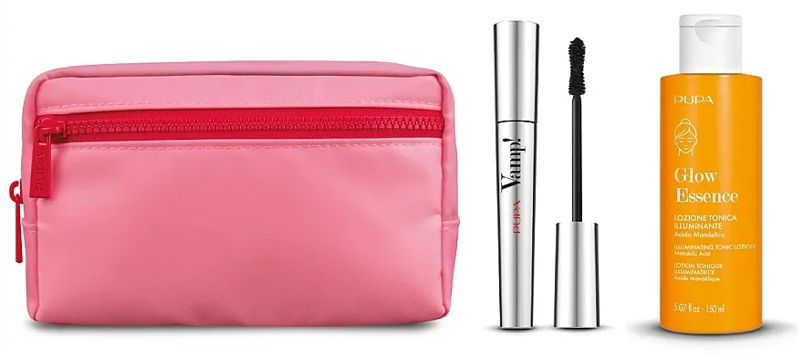 Pupa Vamp! Mascara &amp; Glow Essence (mascara/9ml + f/lot/150ml + bag) Set