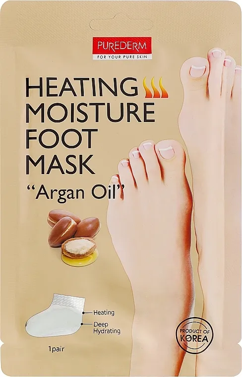 Purederm Heating Moisture Foot Mask Zagrijavajuća hidratantna maska ​​za stopala "Arganovo ulje"