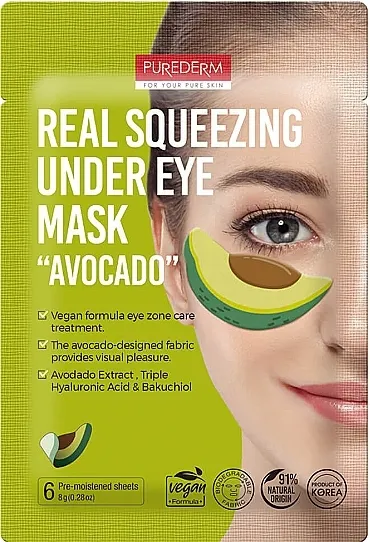Purederm Real Squeezing Under Eye Mask Pahuljice za oči sa avokadom