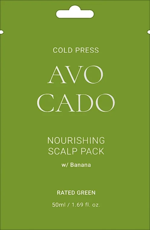 Rated Green Cold Press Avocado Nourishing Scalp Pack Hranjiva maska ​​za vlasište s uljem avokada i ekstraktom banane
