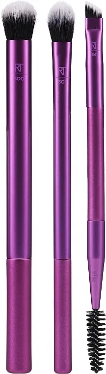 Real Techniques Eye Shade + Blend + Dual Ended Brow Set kistova za šminku, ljubičasti