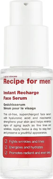 Recipe For Men Instant Recharge Face Serum Serum za lice