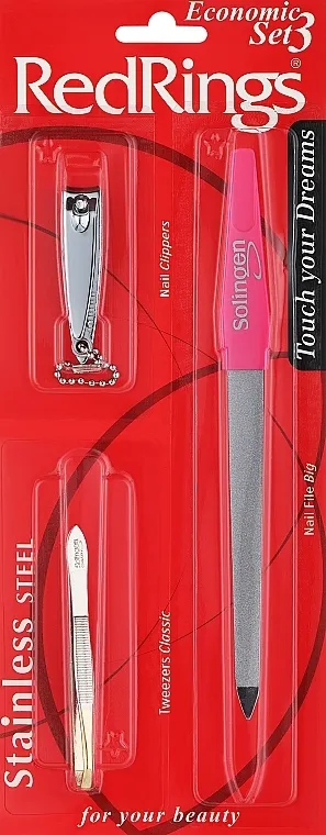 RedRings Economic Set 3 Set za manikir, 3 dela, roze