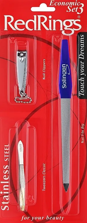 RedRings Economic Set 3 Set za manikir, 3-deln, plav