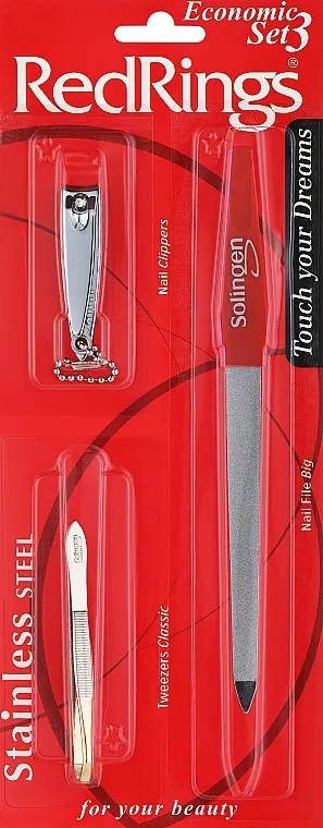RedRings Economic Set 3 Set za manikir od 3 dela, crveni
