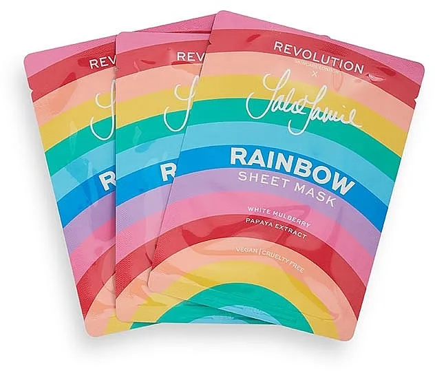 Revolution Skincare X Jake Jamie Rainbow Printed Glow Sheet Mask Maska za lice
