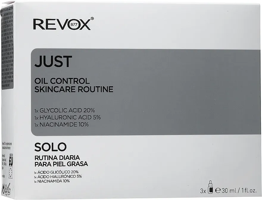 Revox Just Oil Control Skincare Routine (f/serum/3x30ml) Set