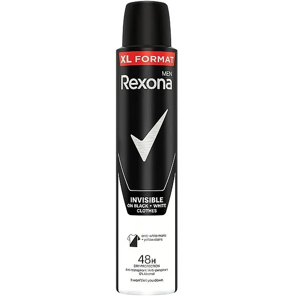Rexona Men Invisible Xl Format On Black And White Clothes Dezodorans za muškarce