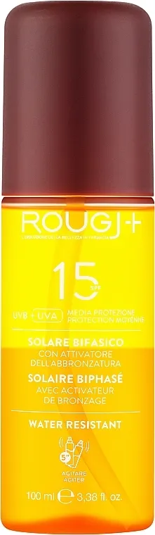 Rougj+ Two-Phase Sun Lotion Medium Protection With Tanning Activator SPF 15 Dvofazni losion za sunčanje SPF 15