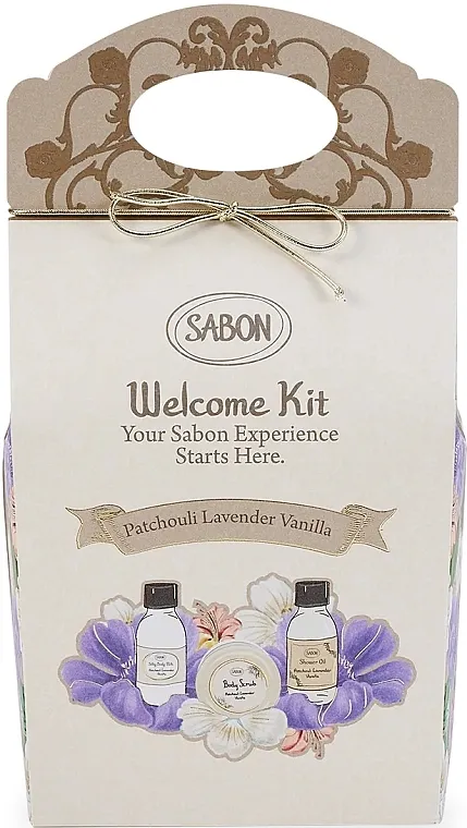 Sabon Patchouli Lanvender Vanilla Welcome Kit (sh/oil/100ml+b/milk/50ml+b/scrub/60gr) Set za negu tela