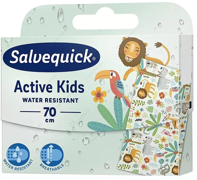 Salvequick Active Kids Water Resistant Vodootporni flasteri za aktivnu djecu, 70 cm