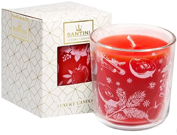 Santini Cosmetic Apple &amp; Cinnamon Luxury Candle Božićna mirisna sveća