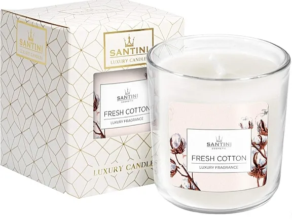 Santini Cosmetic Luxury Candle Mirisna sveća Sveža pamuk