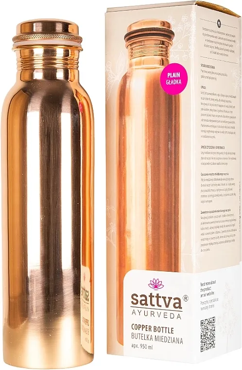 Sattva Copper Water Bottle Bakrena boca za vodu, 950 ml, glatka